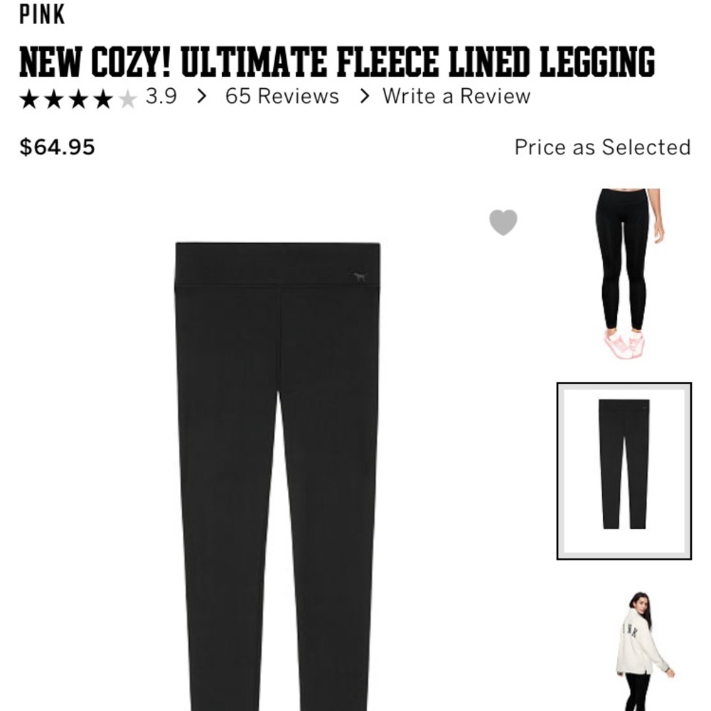 Pink fleece lined leggings